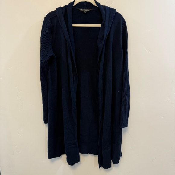 ATHLETA Navy Highland Wrap Sweater | medium - Picture 2 of 9